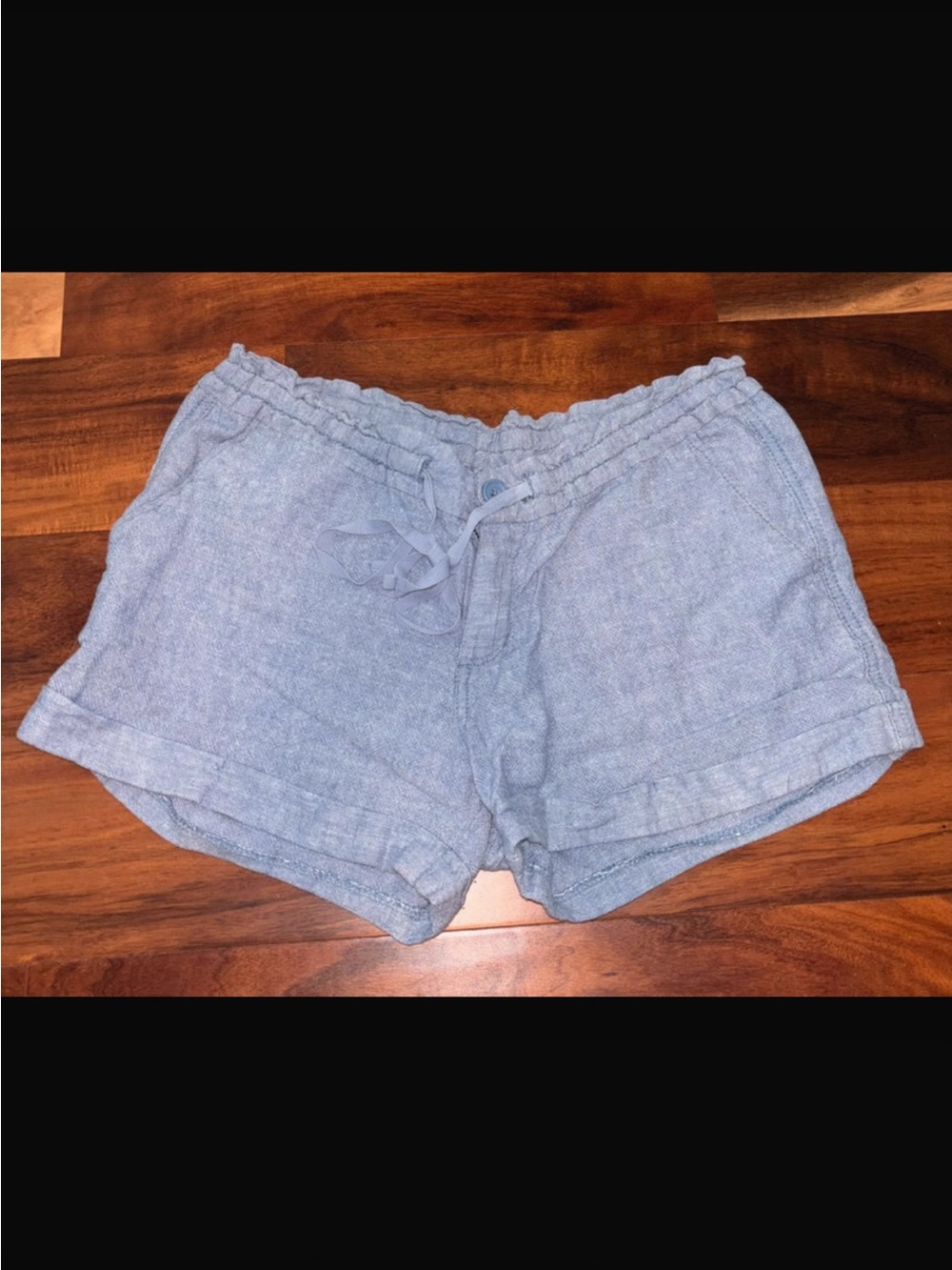 Old Navy Light Blue Drawstring Linen-Blend Shorts